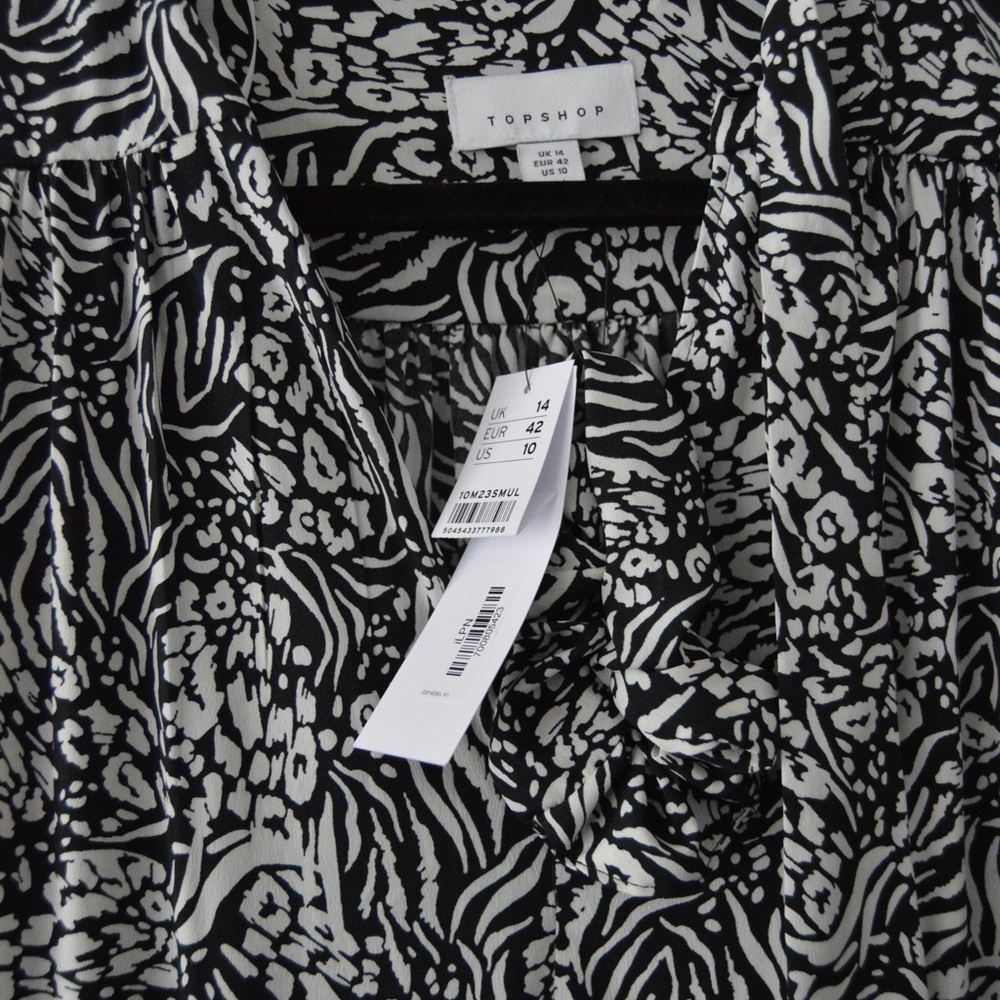 TOPSHOP Printed Tiered Midi Dress - Picture 3 of 4